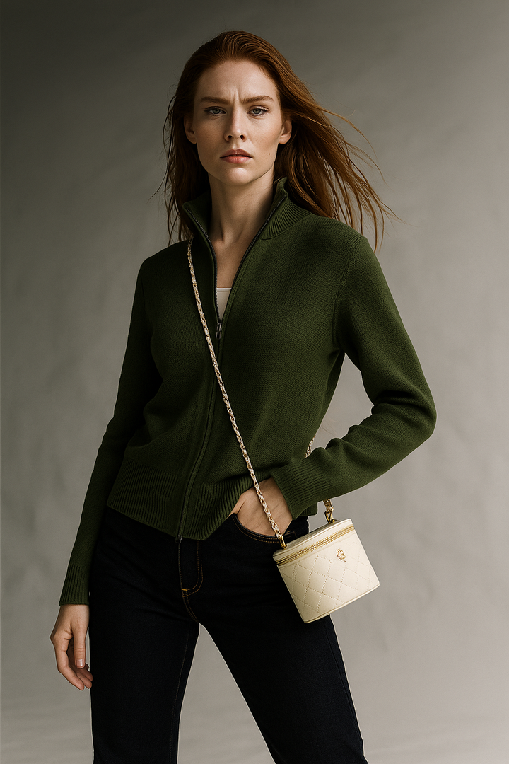 Jean | Wool Zip-Up Cardigan for Women