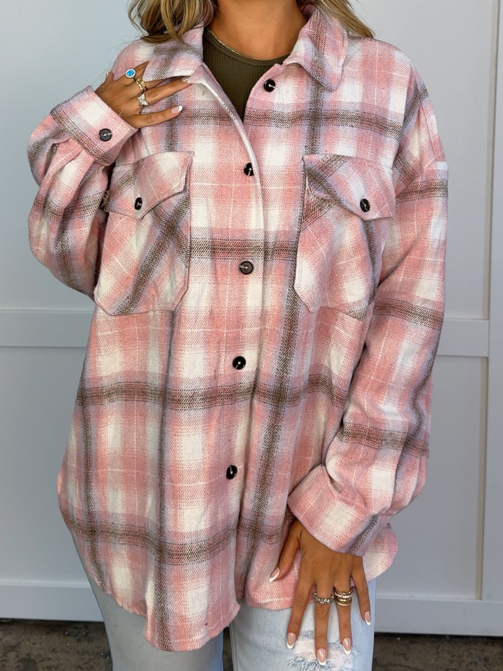 Laylie Plaid Flannel – Oversized Long Sleeve