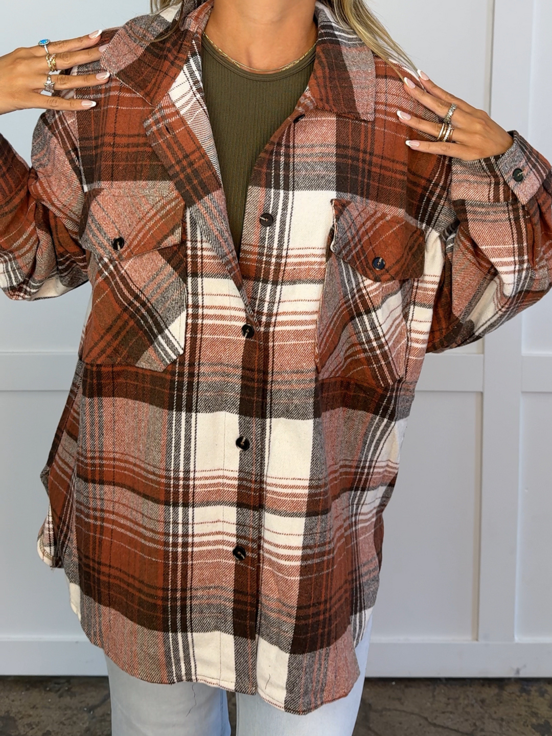 Laylie Plaid Flannel – Oversized Long Sleeve