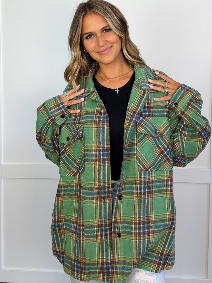 Laylie Plaid Flannel – Oversized Long Sleeve