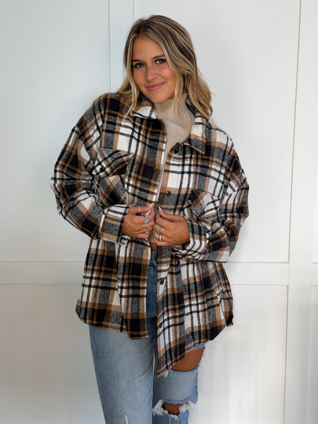 Laylie Plaid Flannel – Oversized Long Sleeve