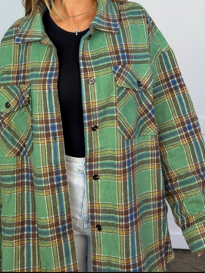 Laylie Plaid Flannel – Oversized Long Sleeve