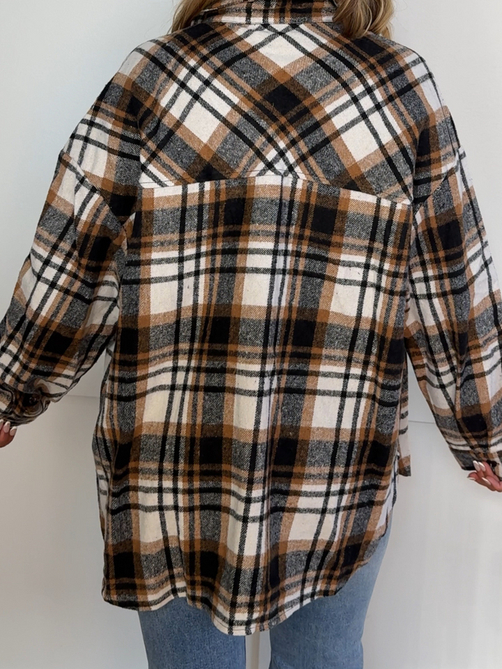Laylie Plaid Flannel – Oversized Long Sleeve