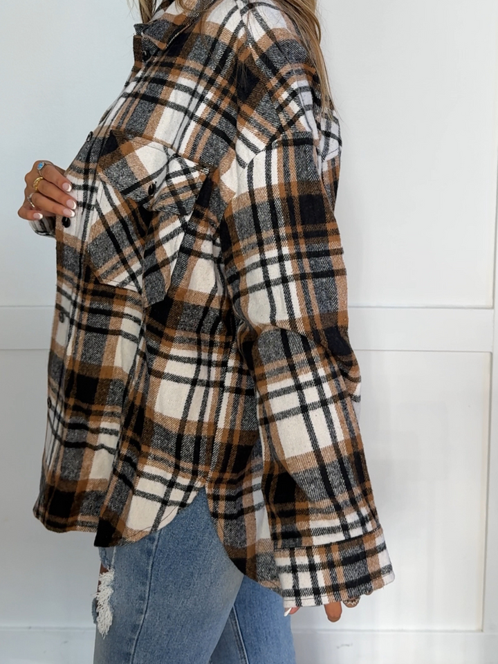 Laylie Plaid Flannel – Oversized Long Sleeve