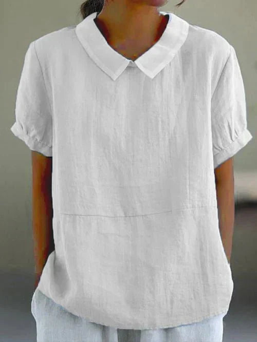 Fiona | Women’s Linen Peter Pan Collar Blouse