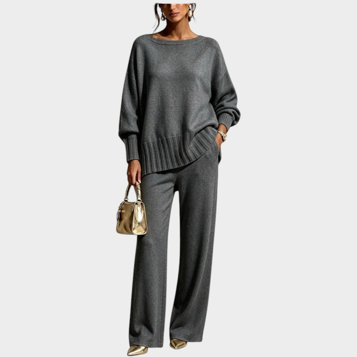 Women’s Two Piece Knit Set Sweater Wide Leg Pants