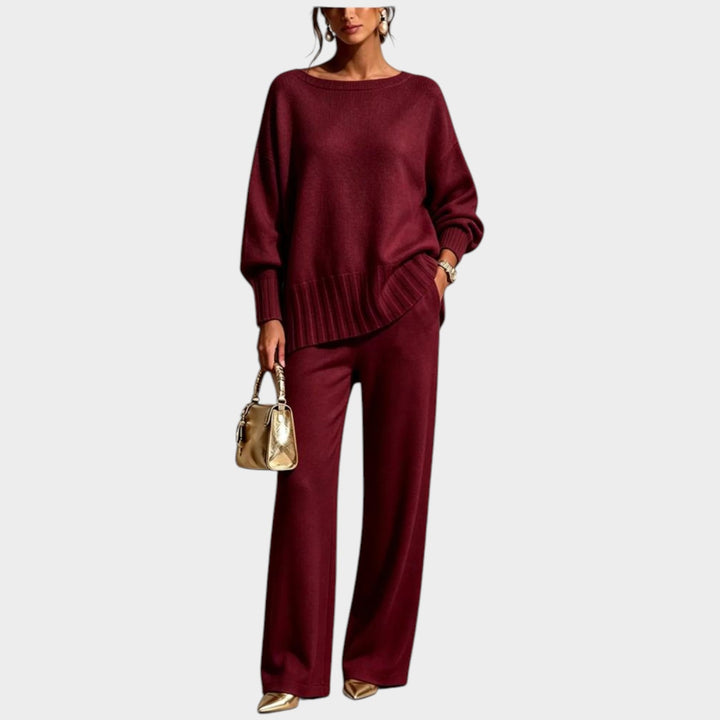 Women’s Two Piece Knit Set Sweater Wide Leg Pants