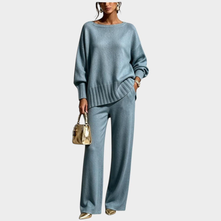 Women’s Two Piece Knit Set Sweater Wide Leg Pants