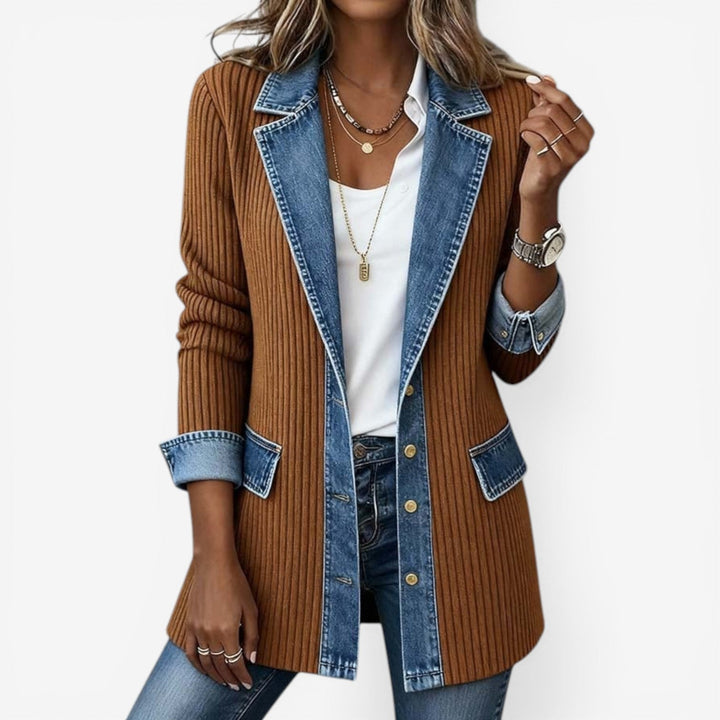 Emilia™ - Blazer in blended denim