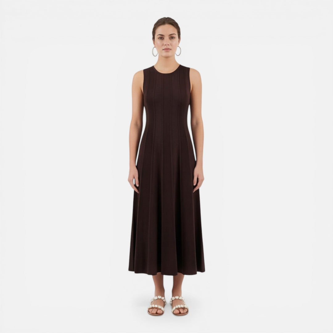 Isolde | Pleated Sleeveless Wedding Guest Maxi Dress