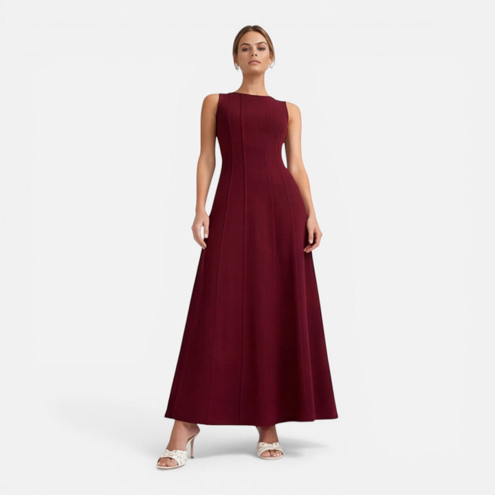 Isolde | Pleated Sleeveless Wedding Guest Maxi Dress