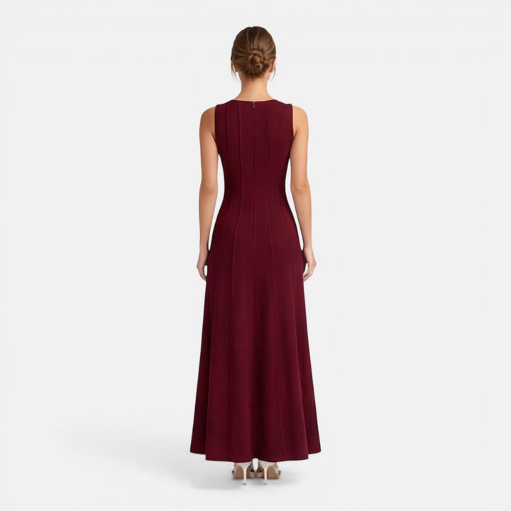 Isolde | Pleated Sleeveless Wedding Guest Maxi Dress