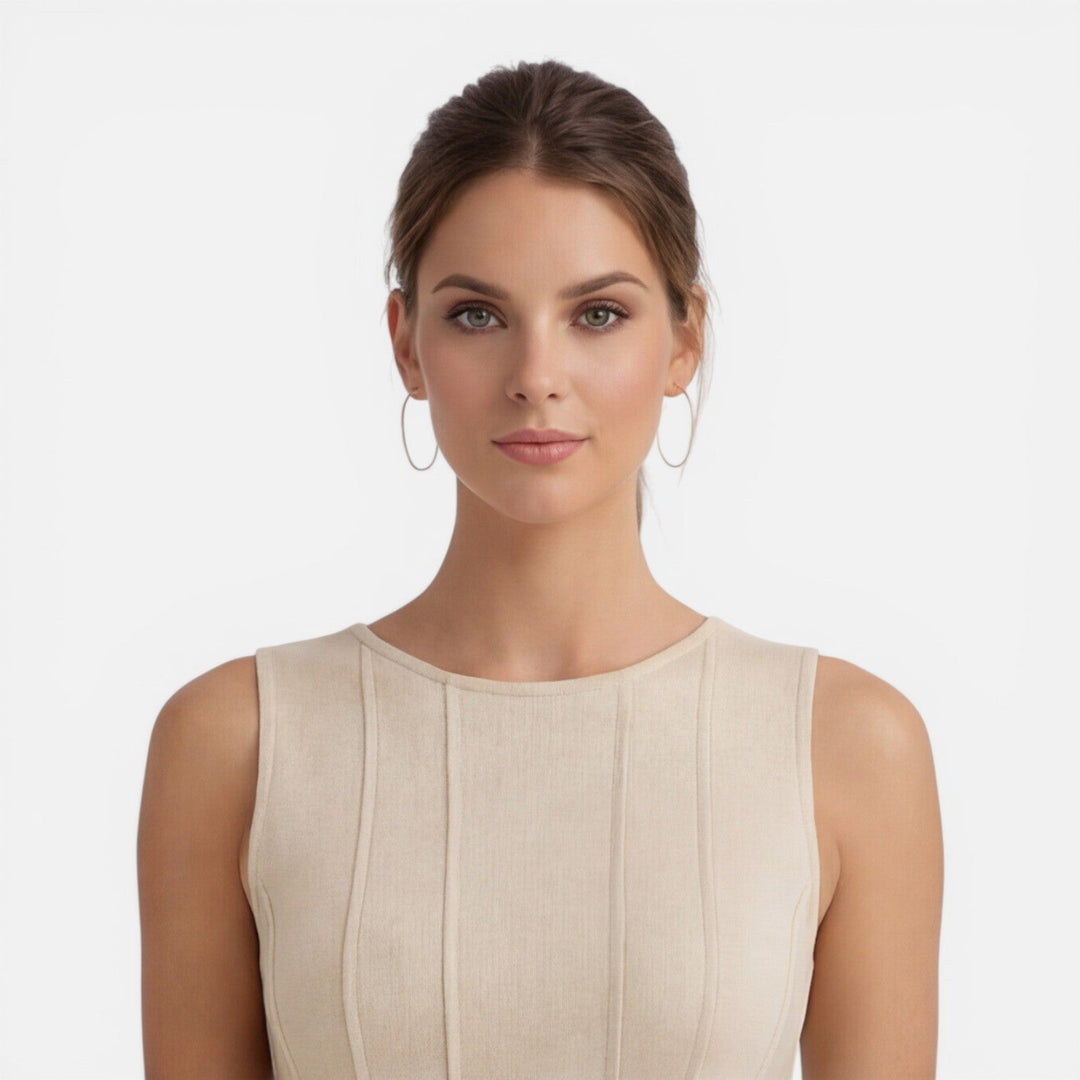 Isolde | Pleated Sleeveless Wedding Guest Maxi Dress