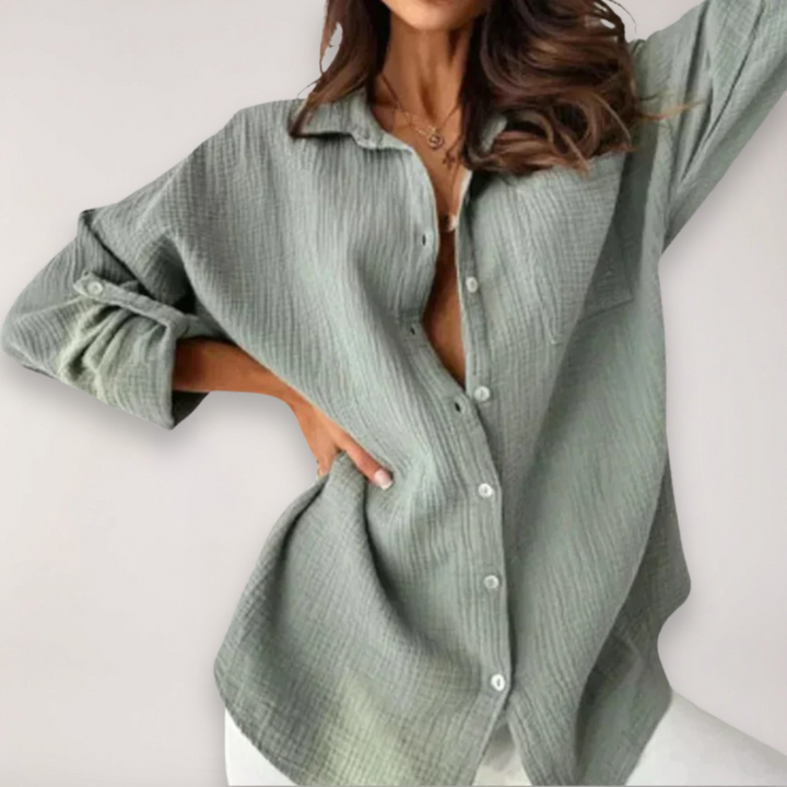 Hazel | Women’s Button Front Roll Up Shirt