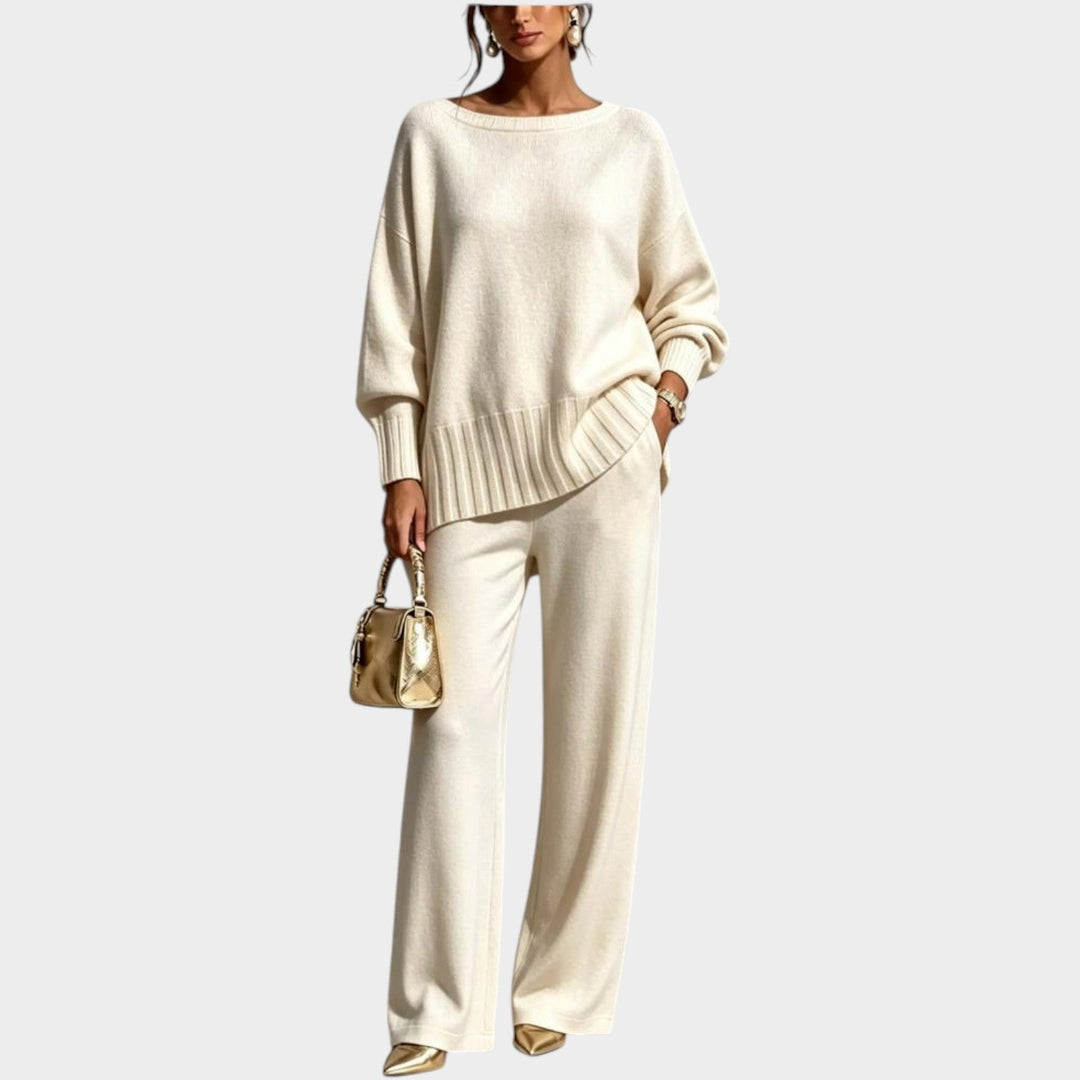 Women’s Two Piece Knit Set Sweater Wide Leg Pants
