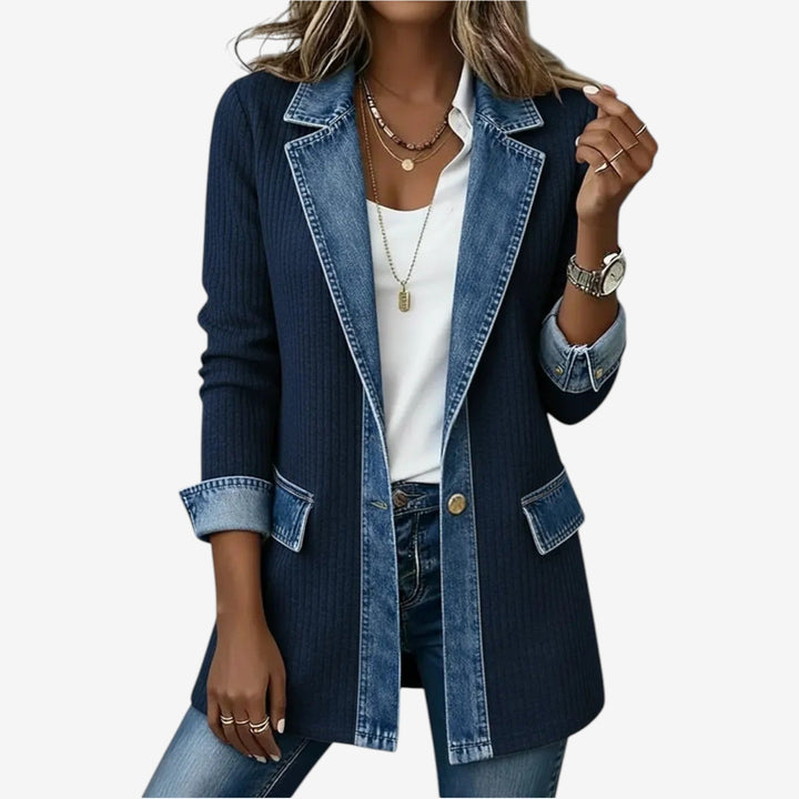 Emilia™ - Blazer in blended denim