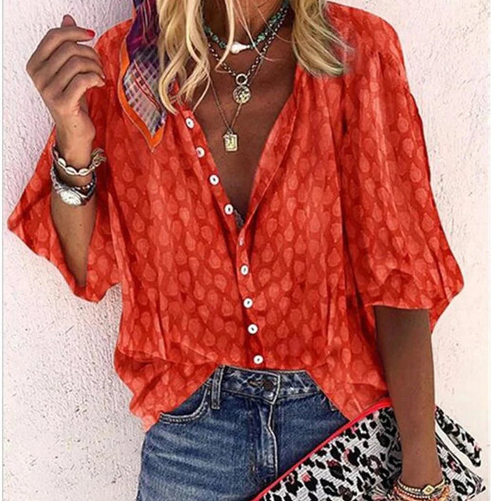Claire | Women Printed Button Down Casual Blouse
