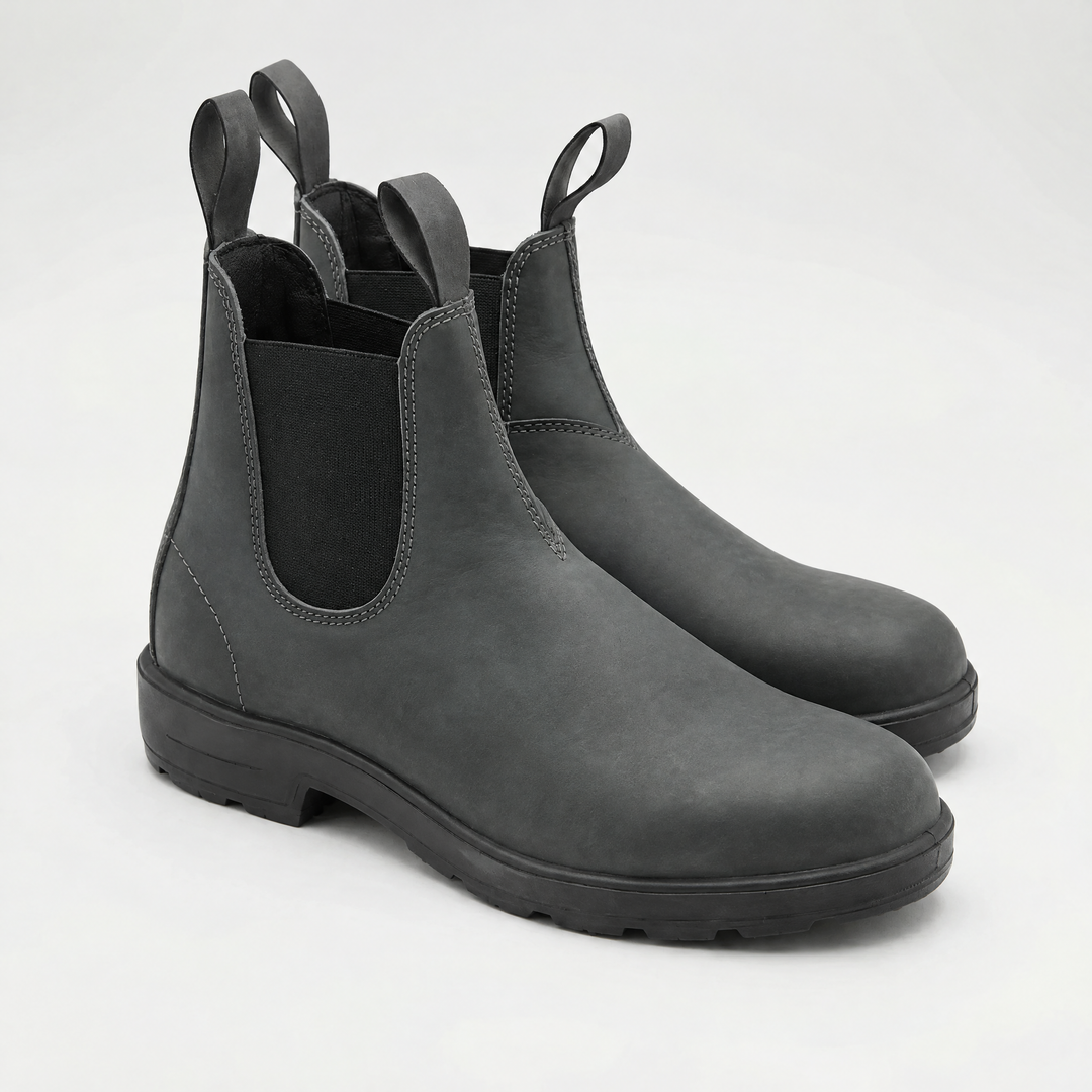 Women’s Leather Chelsea Boots with Elastic Gore and Pull-Tab