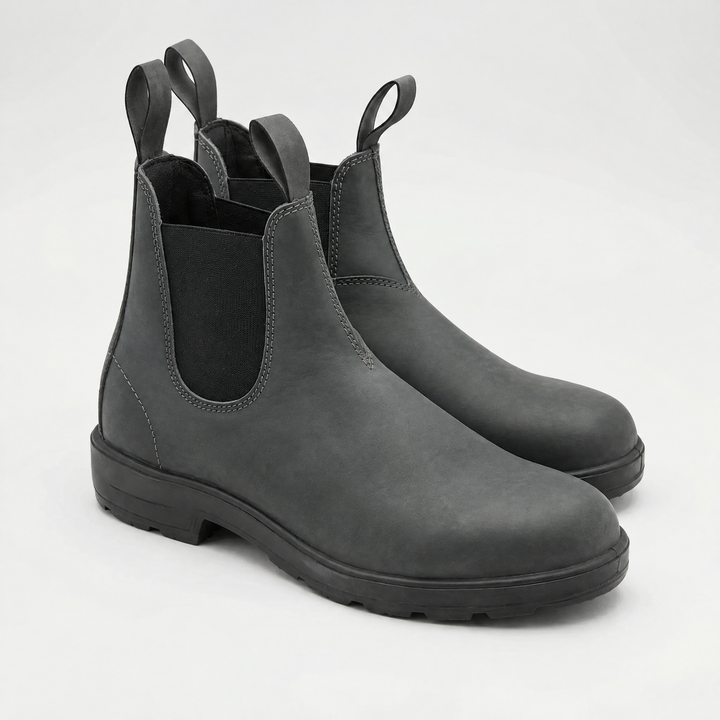 Women’s Leather Chelsea Boots with Elastic Gore and Pull-Tab