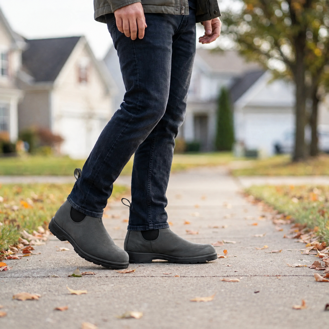 Women’s Leather Chelsea Boots with Elastic Gore and Pull-Tab