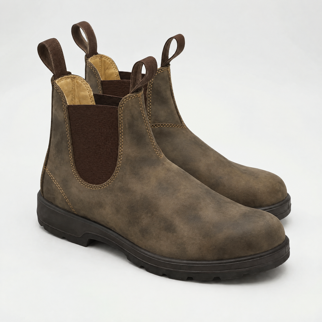 Women’s Leather Chelsea Boots with Elastic Gore and Pull-Tab